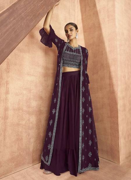 Wine Colour SAYURI ATTIRES New Designer Festive Wear Readymade Salwar Suit Collection 9101